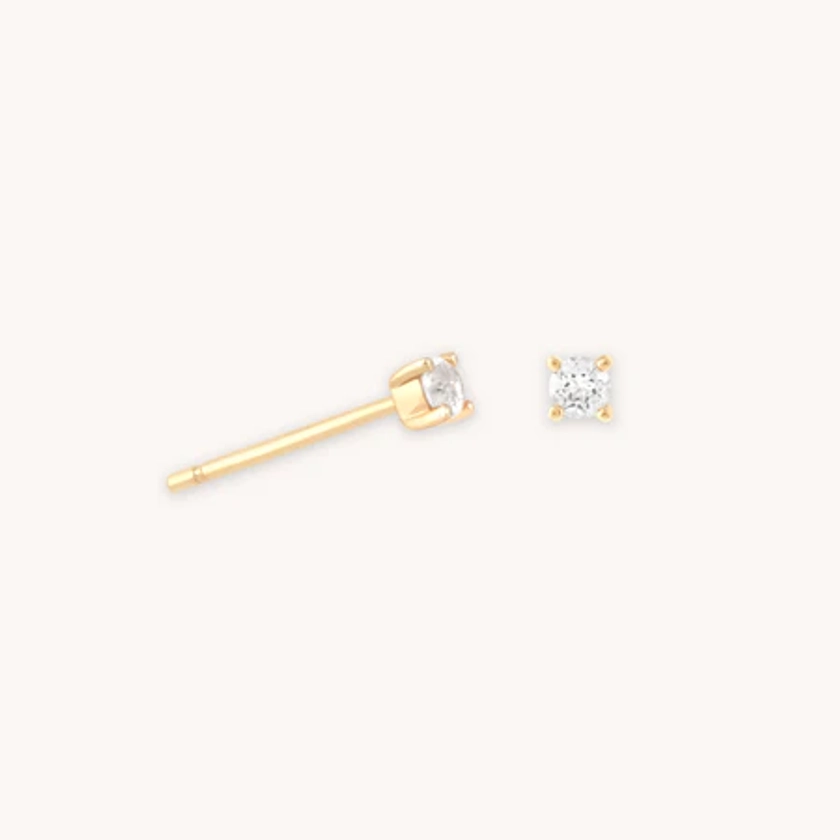 Topaz Stud Earrings in Solid Gold