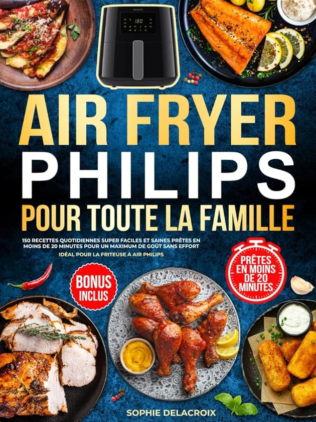 Air Fryer Philips pour toute la famille: 150 recettes quotidiennes super faciles et saines prêtes en moins de 20 minutes pour un maximum de goût sans effort | Idéal pour la friteuse à air Philips