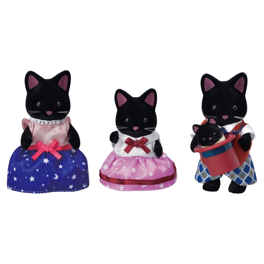 Calico Critters Midnight Cat Family, Set of 4 Collectible Doll Figures - Walmart.com