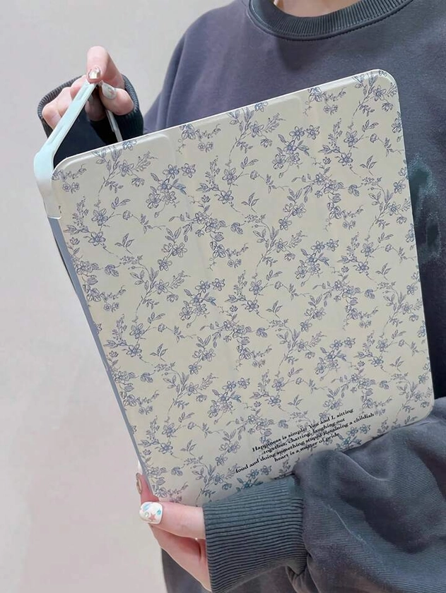 Un étui de protection cristallin transparent double face imprimé de fleurs marguerite violettes pourpre magnifique, résistant aux chocs, supporte la veille/sommeil, compatible avec iPad/Huawei | Mode en ligne | SHEIN FRANCE