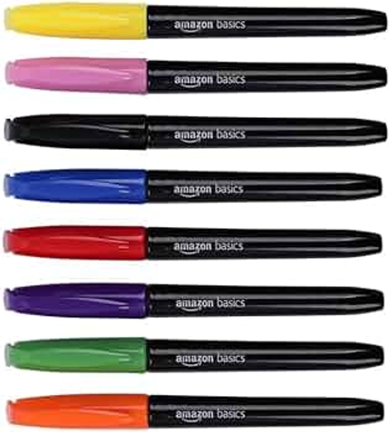 Amazon Basics Fabric Markers, 8-Pack, Assorted Colors