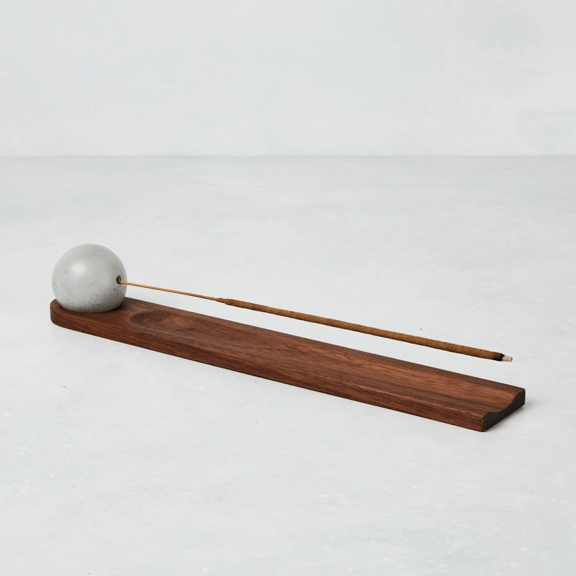 KomoLab Walnut & Concrete Incense Holder | Bespoke Post