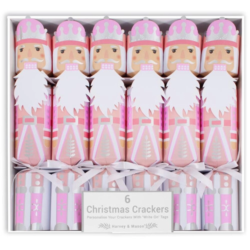 Pack Of 6 Pink Nutcracker Soldiers Christmas Crackers Recyclable Xmas Festive Design on OnBuy