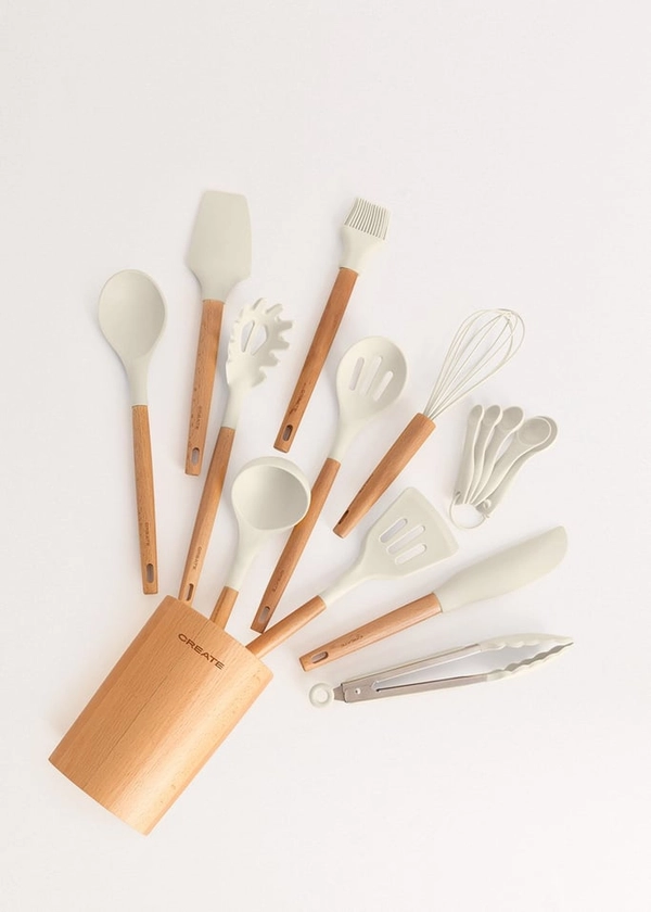 KITCHENWARE STUDIO -  Utensiles de cuisine en silicone et bois