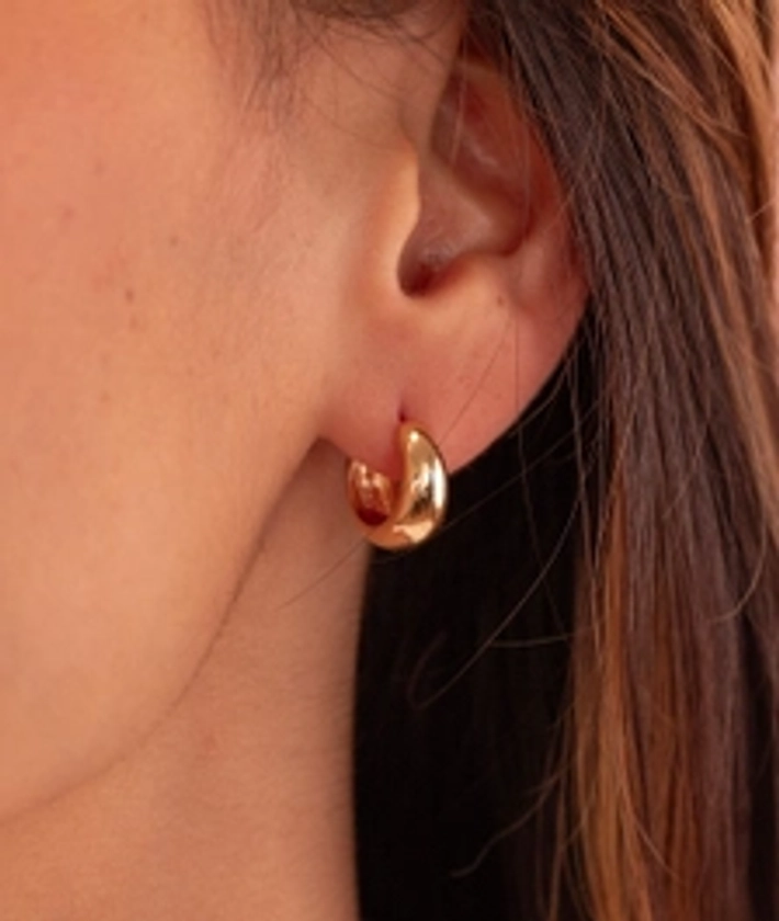 Boucles d'oreilles créoles bombées Plaqué or