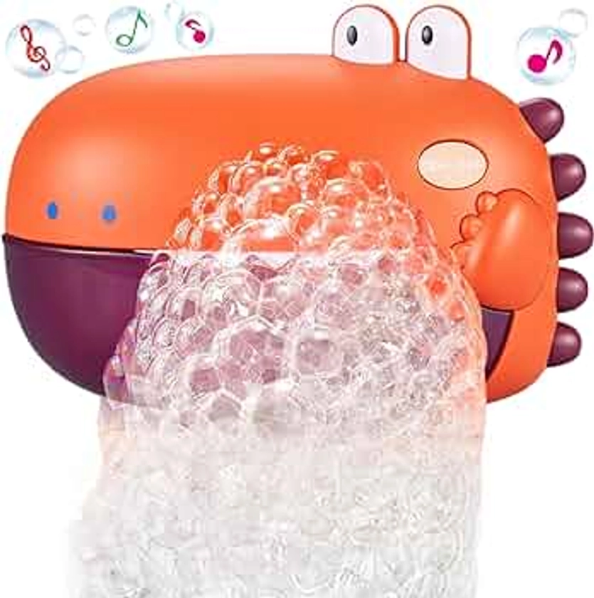 Grechi Dinosaur Bath Toys,Baby Bath Toys for The Baby Bathtub,Toddler Bath Toys Automatic Bubble Machine,Plays 12 Children’s Songs,Bath Toy Makes Gifts for Toddlers Age 18m+ Girl Boy