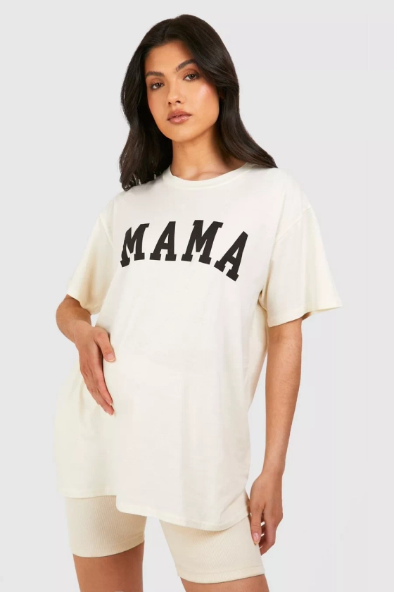 Maternity Mama Print Oversized T-shirt