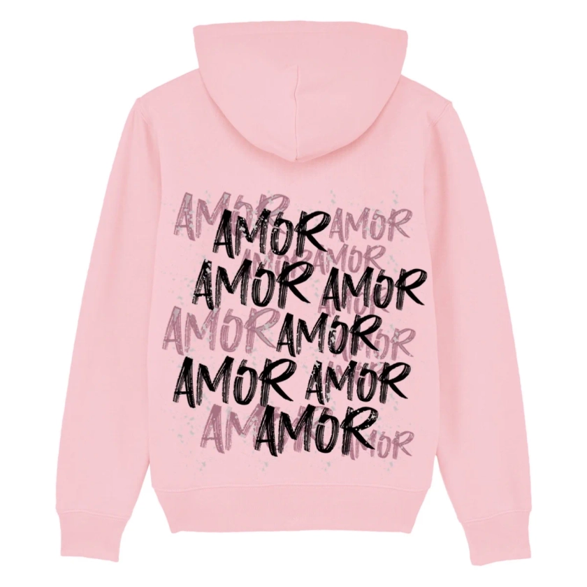 Sweat Capuche Rose Clair 'Amor'| ATNT PARIS