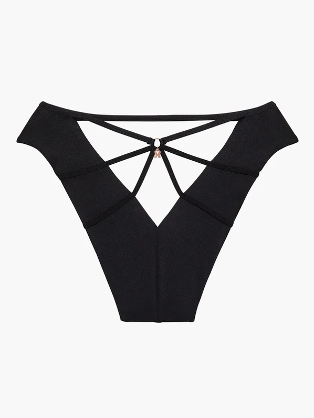 Savage Not Sorry Open-Back Strappy Brazilian Panty in Black | SAVAGE X FENTY France