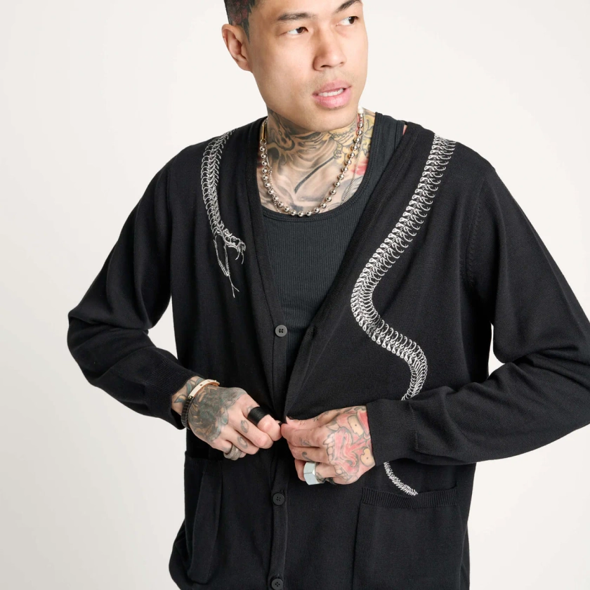 Snake Embroidered Cardigan