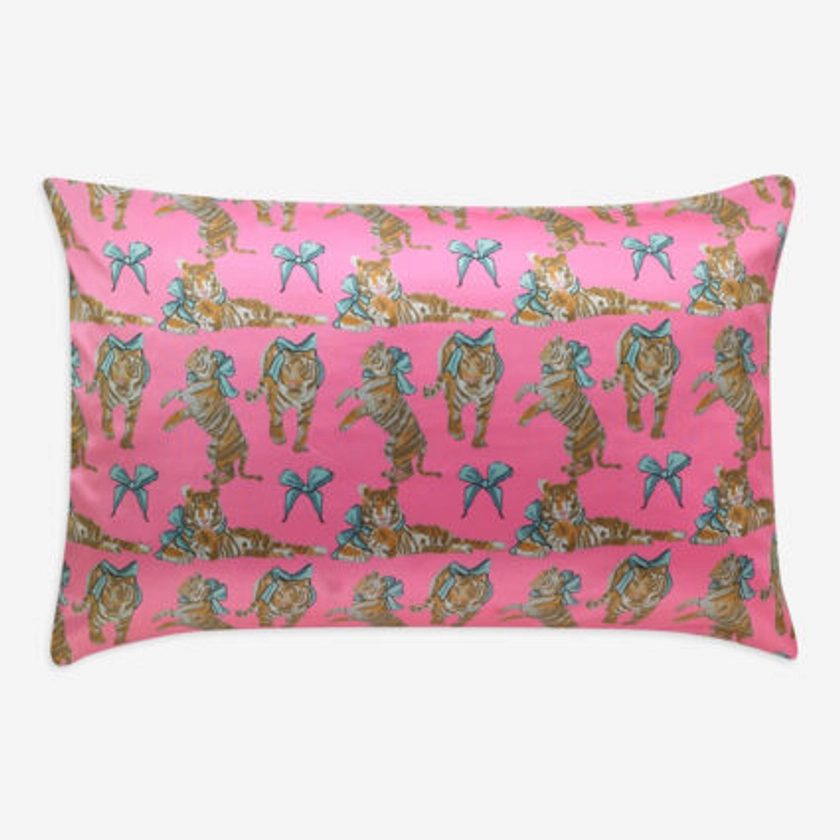 Pink Satin Tiger Pillowcase Pair - TK Maxx UK