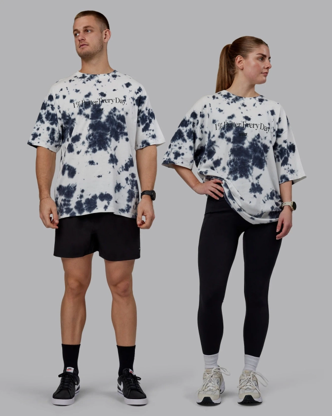 Unisex 1% Better Heavyweight Tee Oversize - White-Black-Tie Dye | LSKD