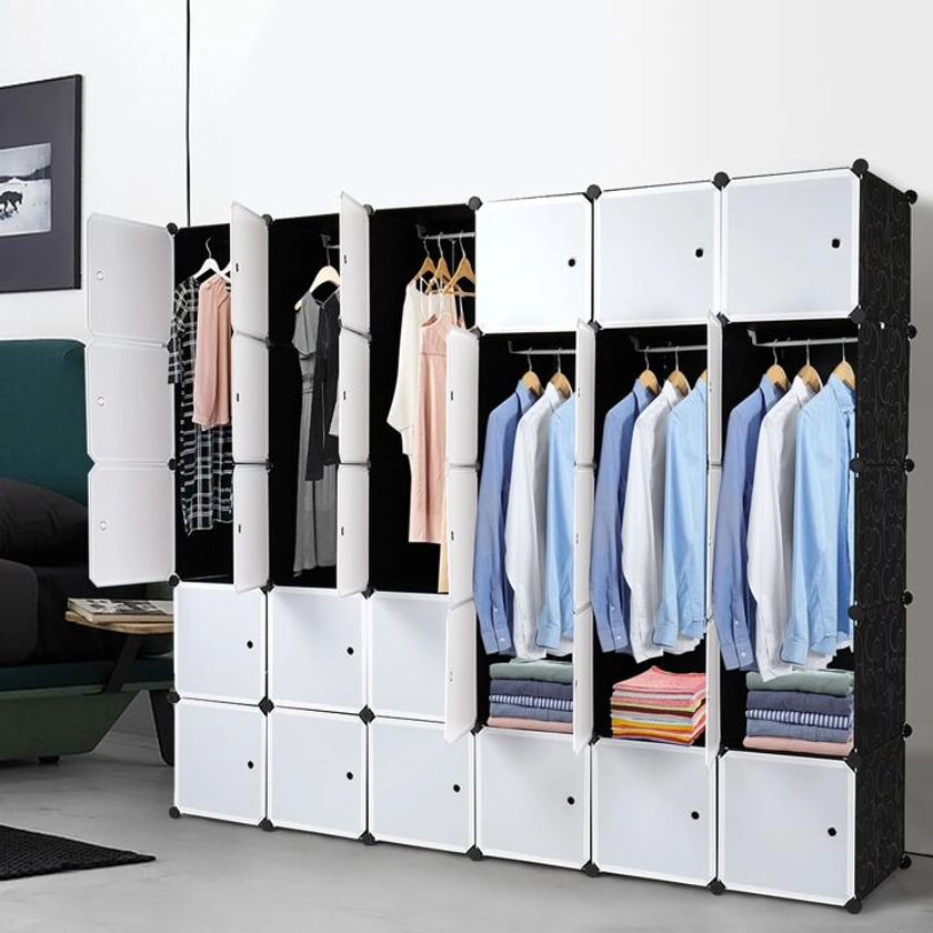 30 Cube Organizer Stackable Plastic Cube Storage Shelves Design Multifunctional Modular Closet Cabinet