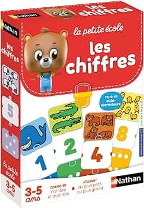 Nathan - La Petite Ecole, Les Chiffres - Associer Nombre et Quantité - Apprendre À Compter - Jeu Educatif - Coffret De 6 Jeux Progressifs - Pour Enfants de 3 à 5 ans