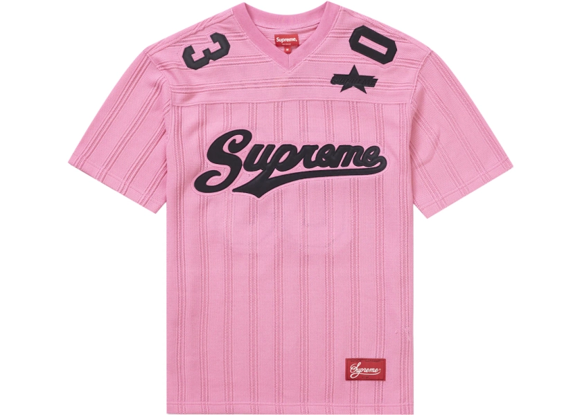 Supreme Mesh Stripe Football Jersey Pink