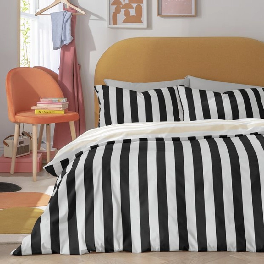 Buy Habitat Trend Stripe Black and White Bedding Set - Single | Duvet covers and sets | Habitat