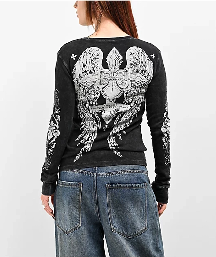 Affliction Simulation Black Thermal Long Sleeve T-Shirt | Zumiez