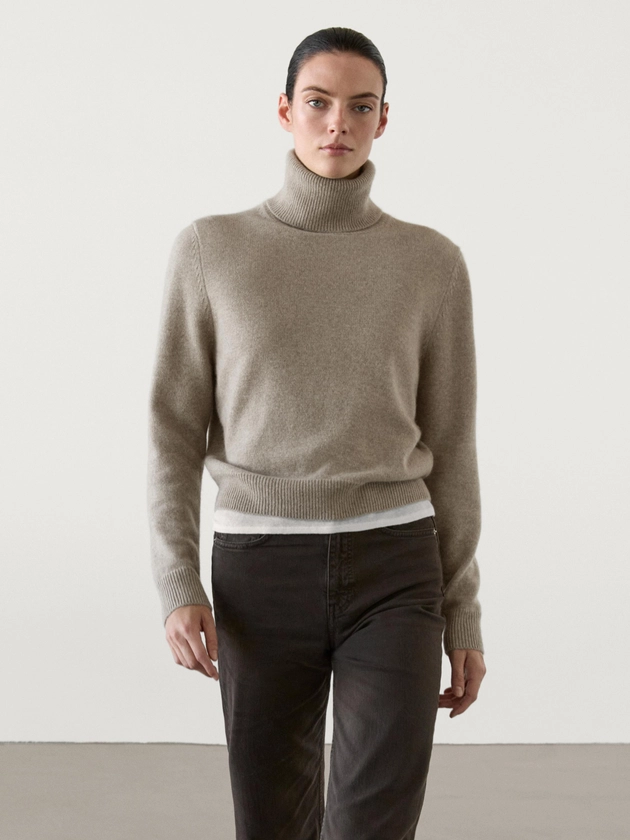 Pull à col roulé en maille 100 % cachemire · Toffee, Gris Anthracite, Marron Taupe · Pulls Et Cardigans | Massimo Dutti