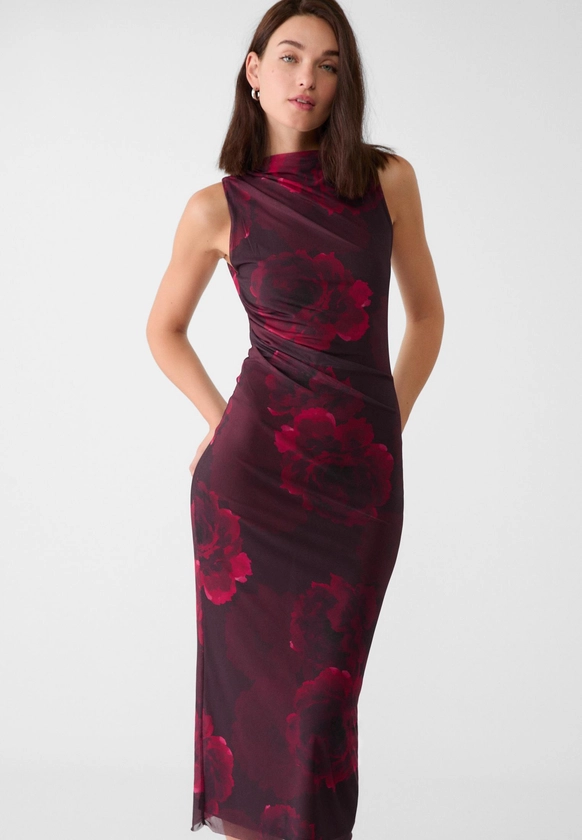 Printed midi dress - Women's fashion | Stradivarius United Kingdom