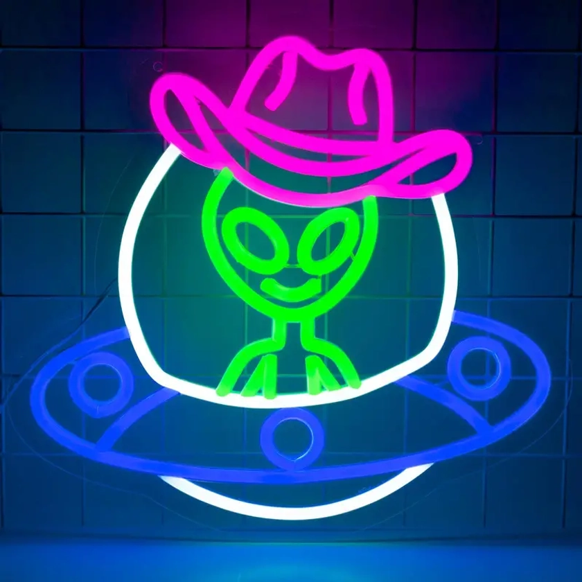 Ufo Led Neon Sign Space themed Wall Decor Kids' - Temu