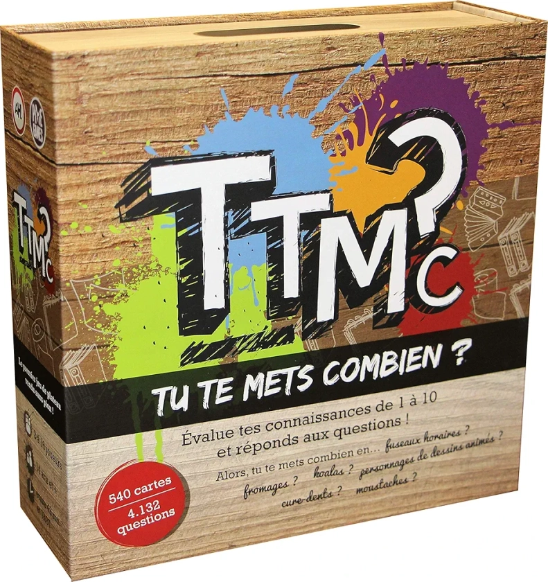 TTMC - Tu Te Mets Combien ? - Jeu de société ambiance - Evalue tes connaissances de 1 à 10 - Quiz Culture générale - 2 à 16 joueurs