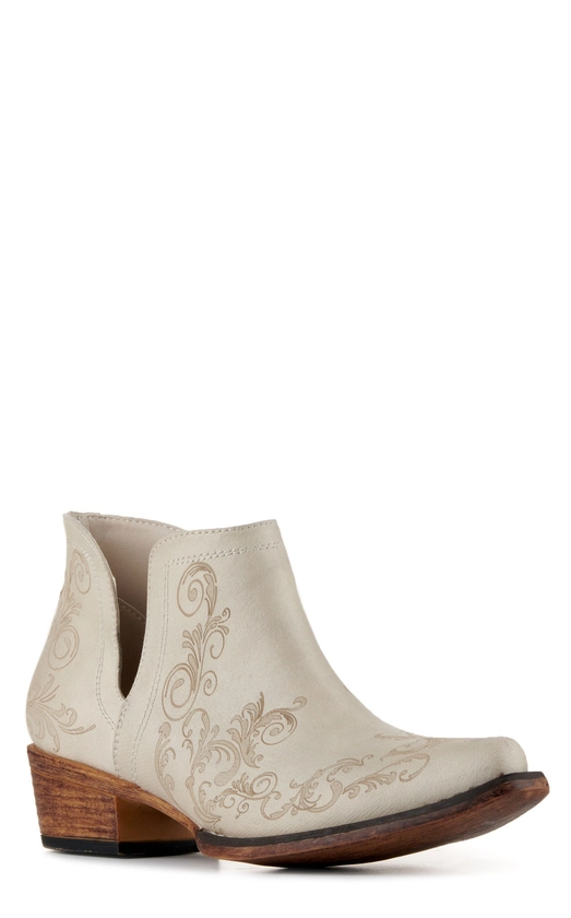 Roper Women's Ava Pearl White Snip Toe Cowboy Booties