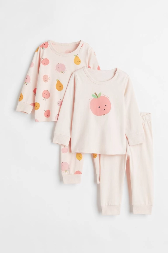 Lot de 2 pyjamas - Rose clair/fruits - ENFANT | H&M FR