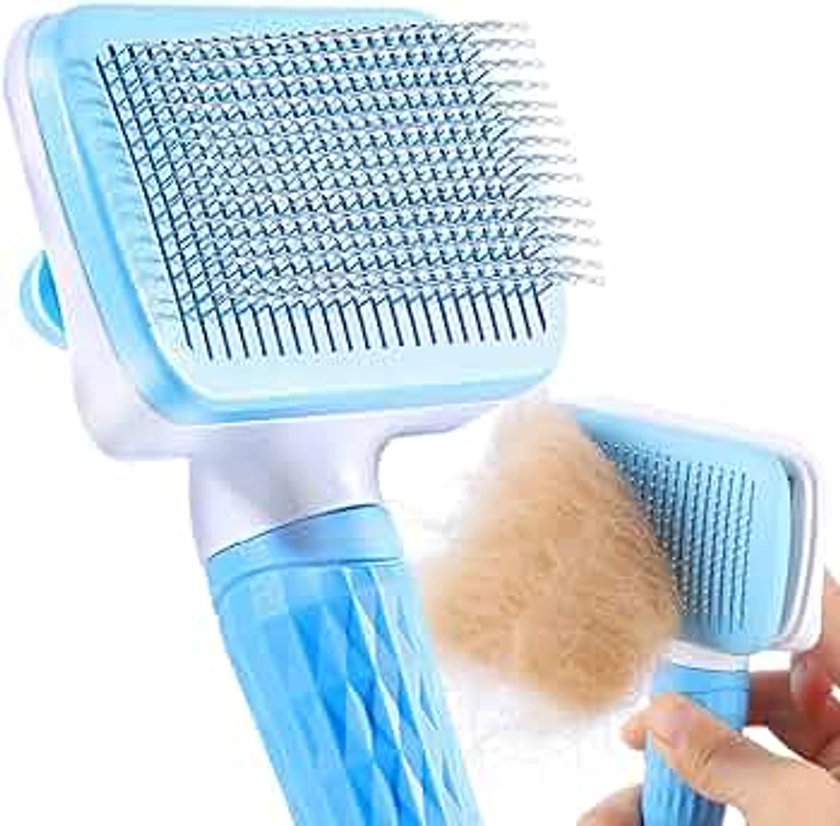 ACE2ACE Slicker Dog Comb Brush, Cat Hair Brush, Pet Grooming Brush, Daily Use to Clean Loose Fur & Dirt, Great for Dogs and Cats With Medium Long Hair