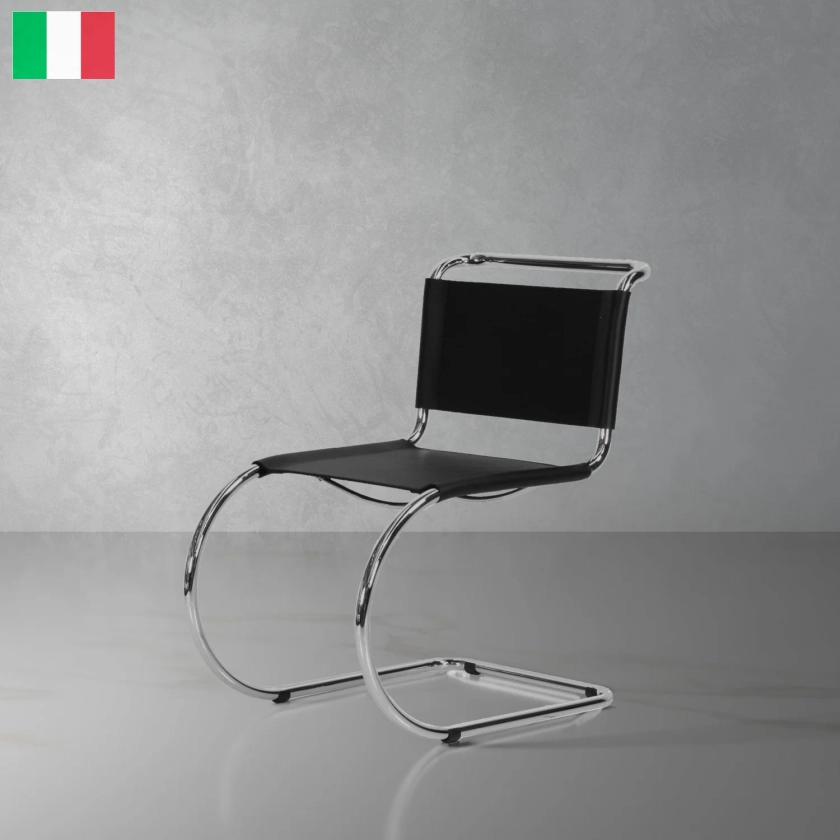 Italian Mies Van Der Rohe Leather Chair