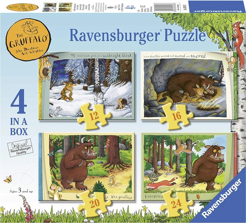 Ravensburger The Gruffalo 4 in Box (12, 16, 20, 24 Pieces) Jigsaw Puzzles for Kids Age 3 Years Up