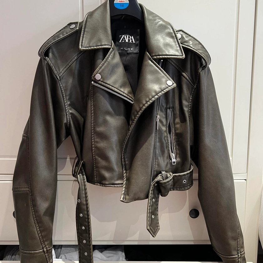 Zara women’s leather jacket size m worn a couple of...