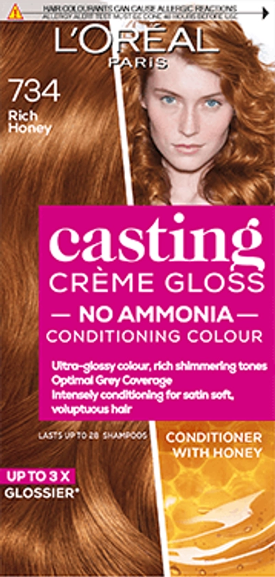 Casting Crème Gloss 734 Rich Honey Brown Semi Permanent Hair Dye | Hair Colour | L'Oréal Paris