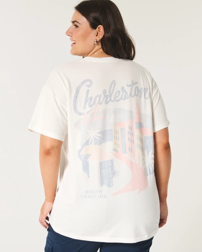 Women's Oversized Charleston Graphic Tee | Women's Tops | HollisterCo.com