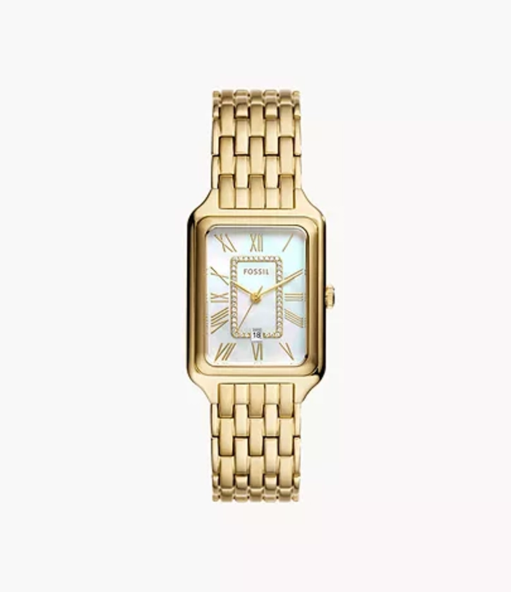 Raquel Three-Hand Date Gold-Tone Stainless Steel Watch - ES5304 - Fossil