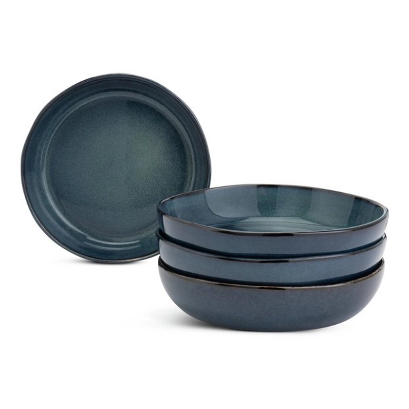 Buy Habitat 4 Piece Reactive Stoneware Pasta Bowls - Navy | Serving bowls and platters | Habitat