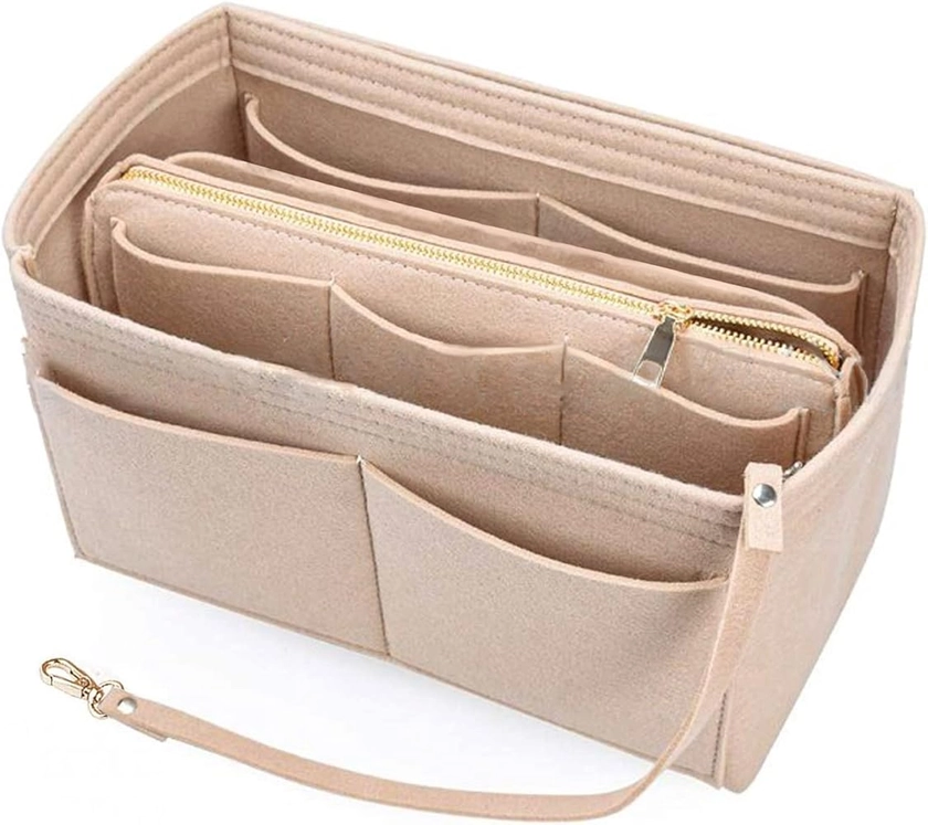 NEPAK Purse Organizer,Handbag Organiser,Felt Bag Organize(Beige,M)