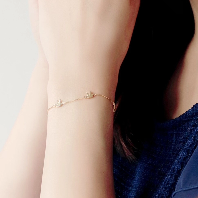 折り鶴ジュエリー ブレスレット ゴールド /Orizuru jewelry bracelet, gold | 広島から平和を届ける：EARTH Hiroshima - online shop - powered by BASE