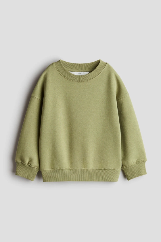 Oversized Crew-neck Sweatshirt - Green - Kids | H&M US