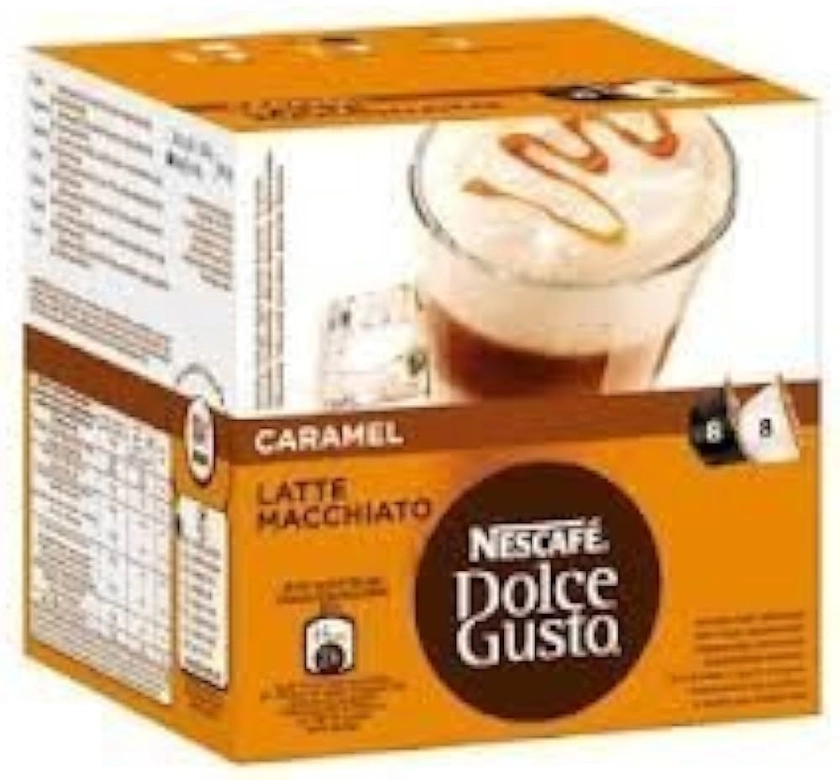 Nescafe Dolce Gusto Caramel Latte Macchiato x 4 packs (64 pods, 32 servings) : Amazon.co.uk: Grocery