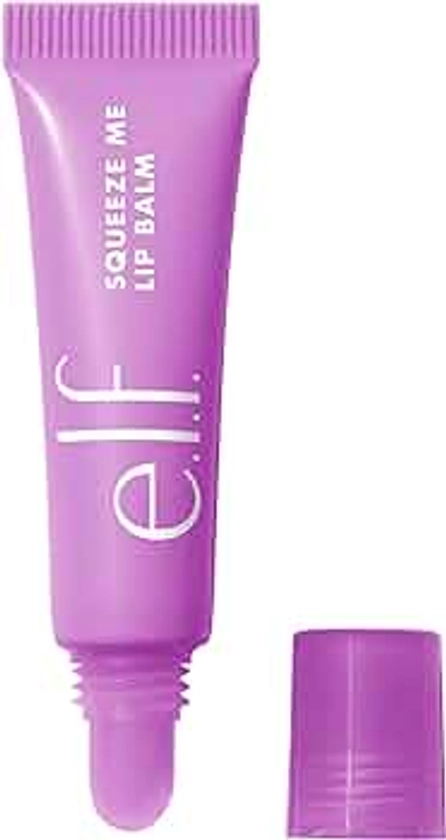e.l.f. Squeeze Me Lip Balm, Moisturising Lip Balm For A Sheer Tint Of Colour, Infused With Hyaluronic Acid, Vegan & Cruelty-free, Grape