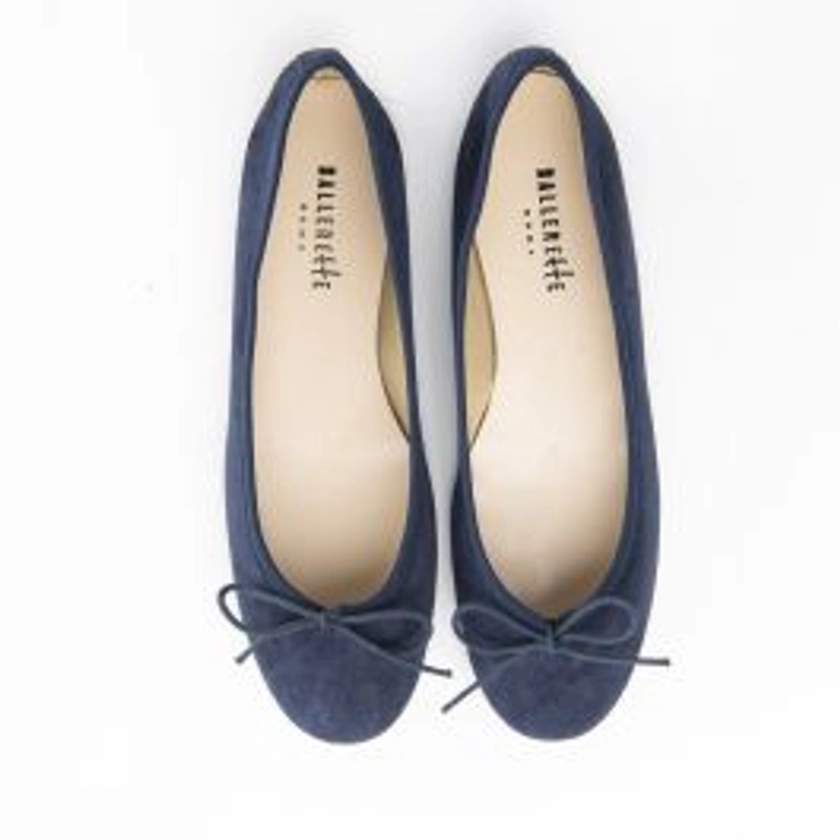 Ballerines en daim bleu