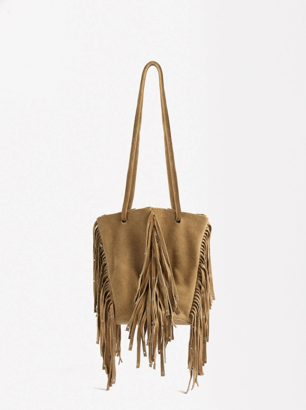 Sac Seau En Cuir Avec Des Franges