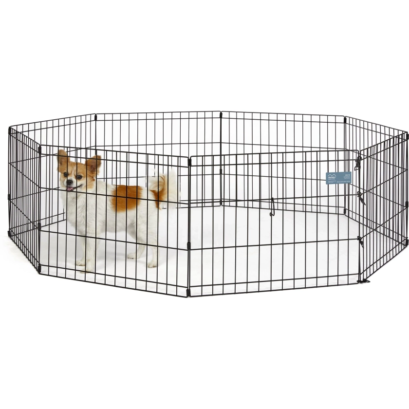 MidWest Wire Dog Exercise Pen, Black E-Coat, 18-in