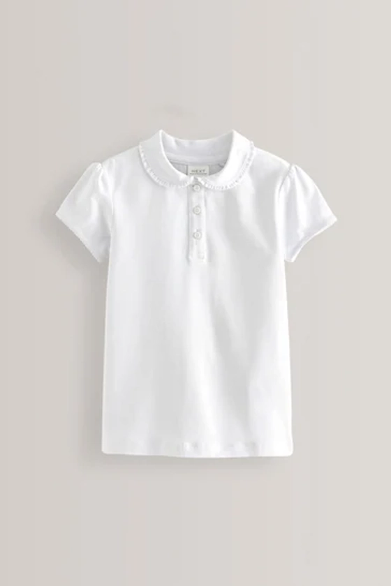 Buy White 2 Pack Cotton Stretch Pretty Collar Jersey Tops (3-16yrs) from the Next UK online shop