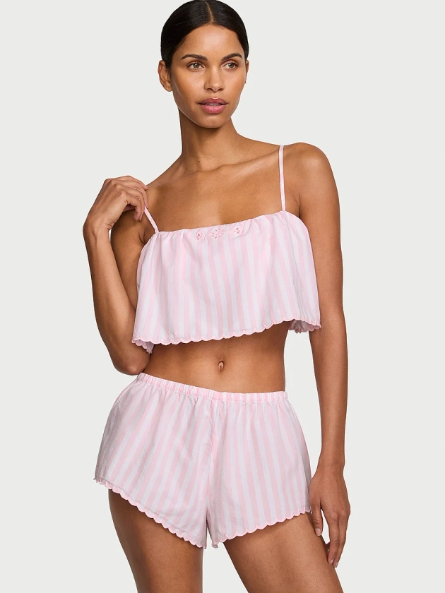 Buy Heritage Cotton Eyelet Cami & Flutter Shorts Set - Order Pajamas Sets online 1124534500 - Victoria's Secret US