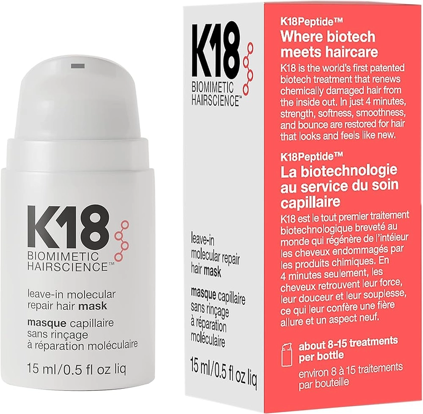 K18 Biomimetic Molecular Hair Repair Mask 15 ml LIMITED EDITION Hair Repair Mask guérit et renforce les cheveux avec de légers bienfaits hydratants