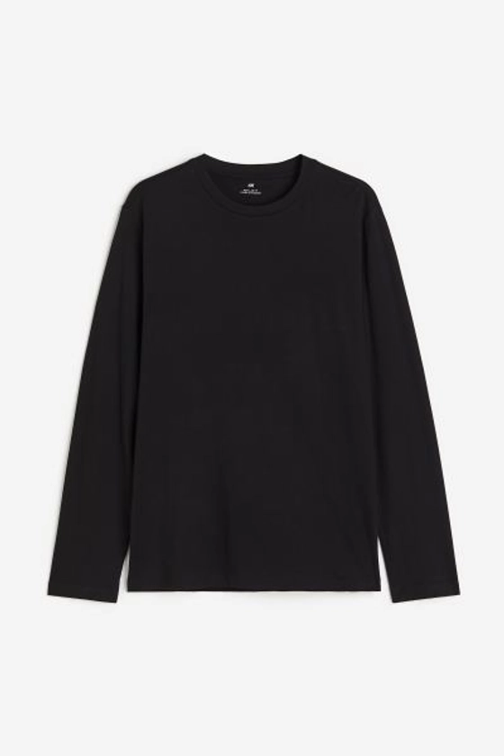 T-shirt Regular Fit en jersey - Noir - HOMME | H&M FR