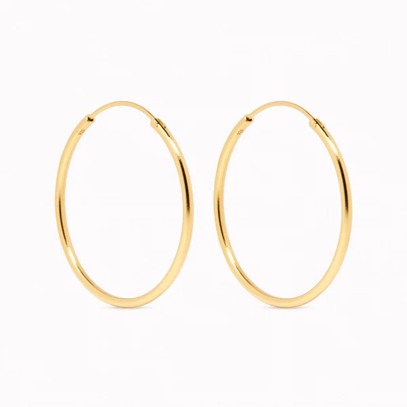 Gold Hoop Earrings 30mm - Rebecca