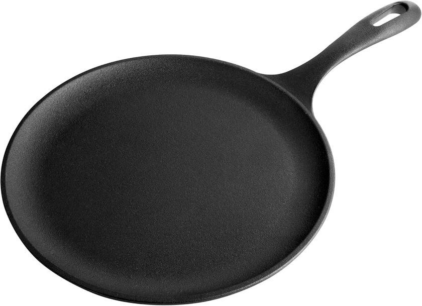 Amazon.com: Victoria 10.5-Inch Cast Iron Comal Griddle Pan with a Long Handle, Preseasoned with Flaxseed Oil, Made in Colombia : Patio, Lawn & Garden