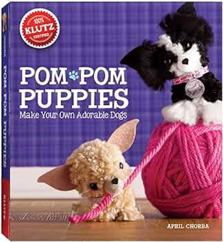 Klutz Pom-Pom Puppies Craft Kit, 8" Length x 1.5" Width x 9" Height, Natural